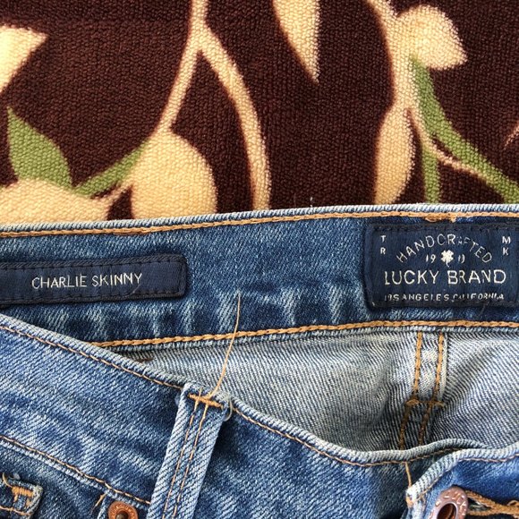 Lucky Brand Charlie Skinny Distressed Jeans - Picture 8 of 10